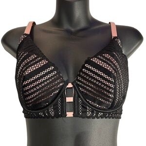 Victoria's Secret Women's Dream Angels Black And Pink Lace Wire Bra Size 32DD